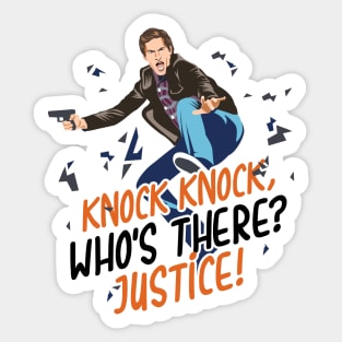 Knock Knock Who's There? Justice! Sticker